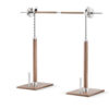 Gym-grade Bench Press Rack – Home Fitness Equipment Natural Oak + Champagne Gold PVD-X Coating
