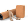 Yoga Cork Mat Set Non slip Eco Friendly on White Background